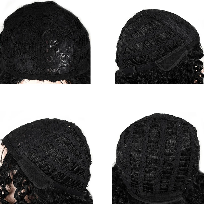 Short Curly Bob Wig For Black Women Afro Kinky Curly Wig Middle Part Heat Resistant Synthetic Wigs Natural Hairline Msglamor