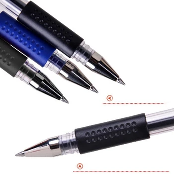 

Hot Sell Black And Blue Color Small European Standard 0.5mm Bullets Neutral Pen Signature Pen Water Transparent Office Supplies