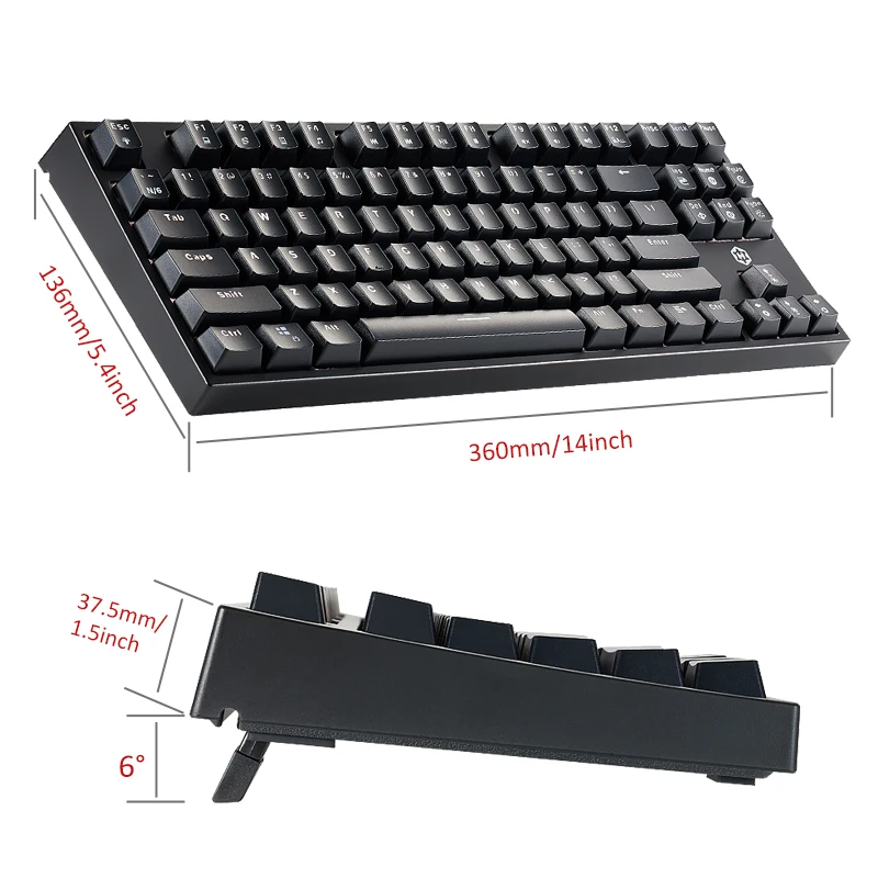 HEXGEARS K520 игровая механическая клавиатура красный/коричневый переключатель 87