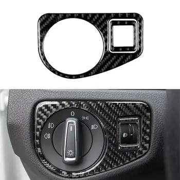 

Car Headlight Switch Cover Headlight Switch Decor Trim Parts 2pcs Carbon Fiber