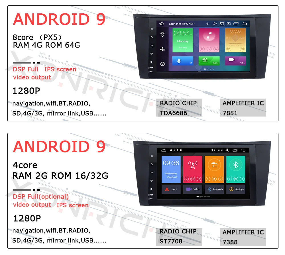 Ips DSP 4G 2 din Android 9,0 автомобильный радиоприемник для Mercedes Benz E-class W211 E200 E220 E300 E350E240 E270 E280CLS класс W219 мультимедиа