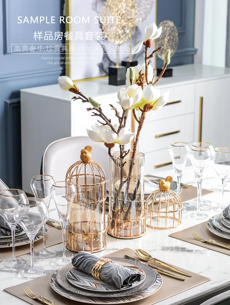 Luxury Gold Line Ceramic Geometric Dinnerware Set 2 Luxury Gold Line Ceramic Geometric Dinnerware Set 2