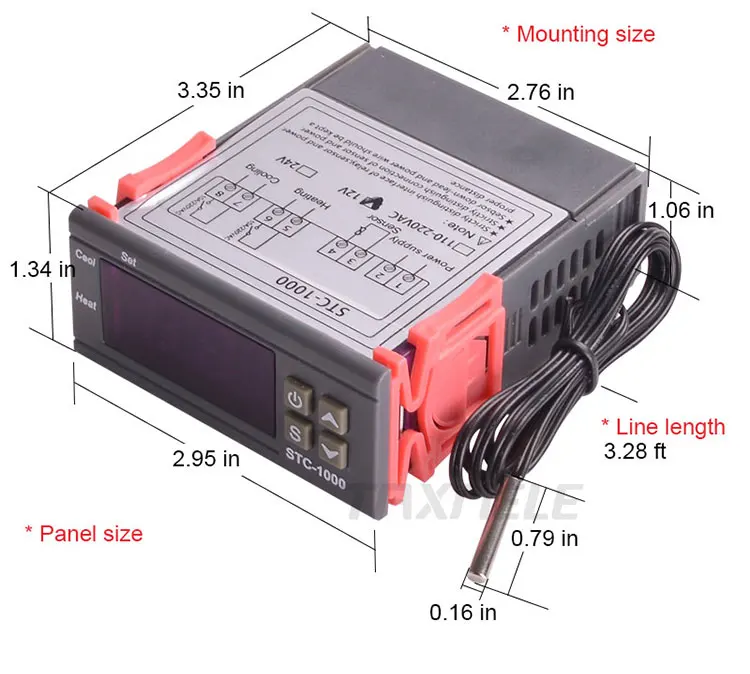 STC-3018 цифровой Температура контроллер 12V 24V 220V 10A C/F реле термостата терморегулятор нагревательные охладительные цифровой Дисплей