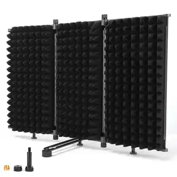 

Ws-03 Microphone Three-door Windshield Portable Soundproof Screen Noise Prevention Studio Isolation Shield Vocal Isolation