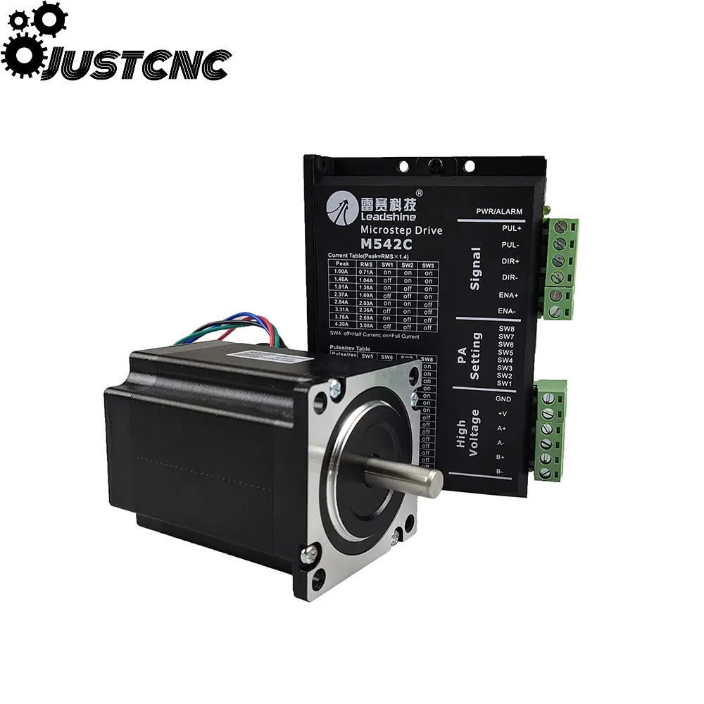 Leadshine 2 фазы 57 серии NEMA23 шаговый двигатель комплект 57HS21A+ Драйвер M542C входное напряжение VDC20-50V продукт
