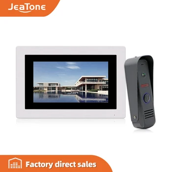 

JeaTone 7" Touch Screen Video Door Phone Intercom Waterproof Doorbell 4-Wired Home Intercom System Unlocking Motion Detection