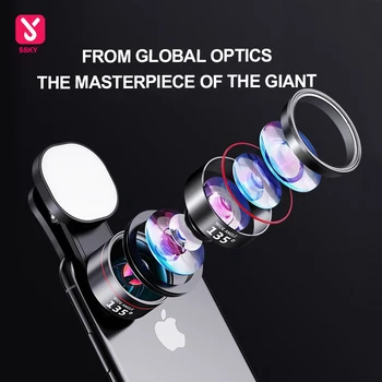 

Wide-angle Lens Professional Mobile Phone Shooting External HD Camera Universal Fill Light Macro Fisheye Lens Three-in-one Set