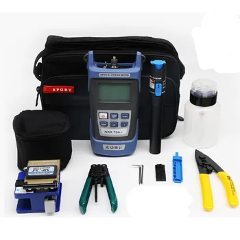 

Fiber Optic FTTH Tool Kit Cutter Cleaver Optical Power 10KM Meter Visual Device