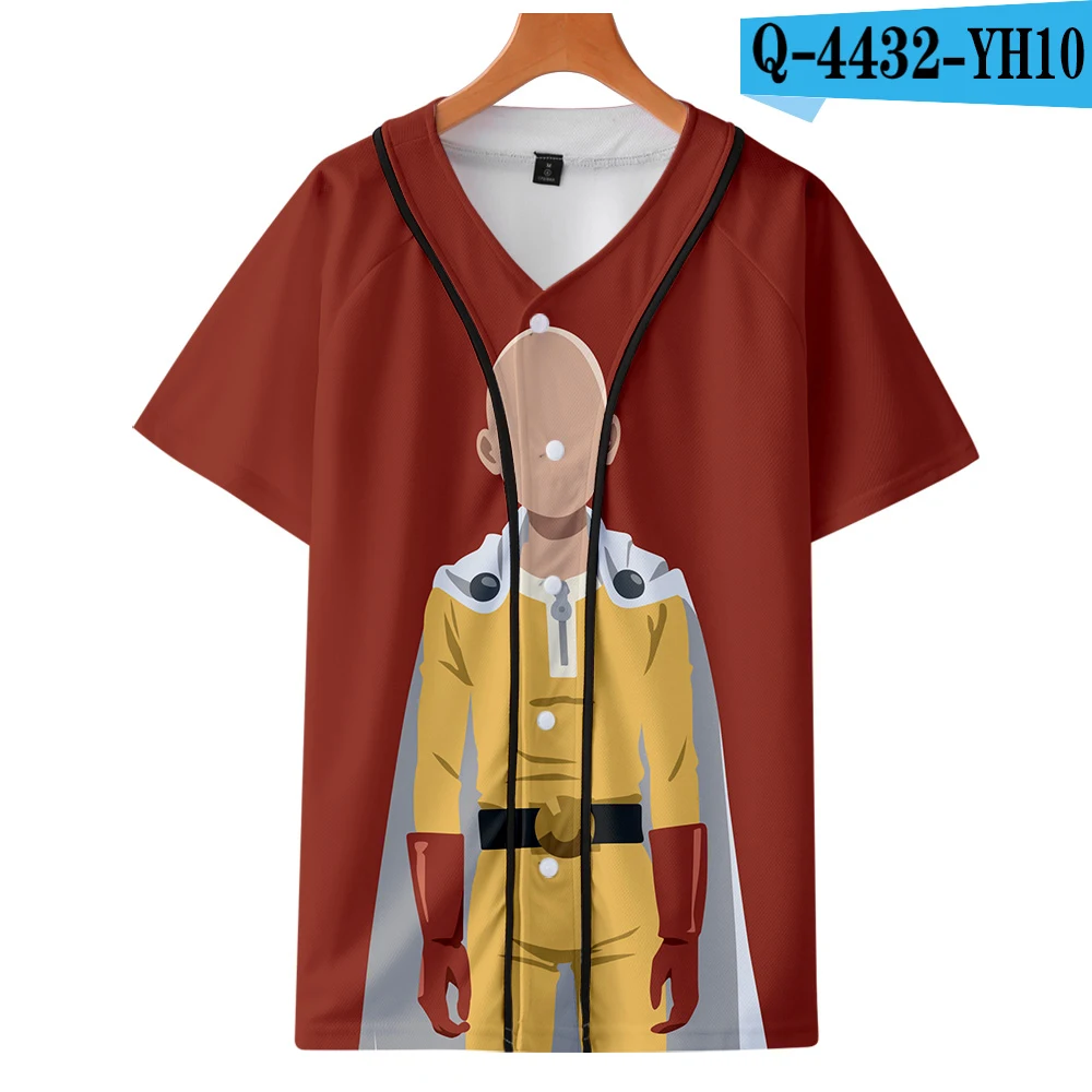 One Punch Man сезон 2 3D принт летние бейсбольные рубашки модные с коротким рукавом Повседневная Популярная уличная одежда косплей - Цвет: Бежевый