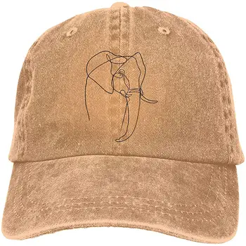 

Unisex Adults Vintage Washed Baseball Cap Adjustable Dad Hat - Elephant Heart LINE Black
