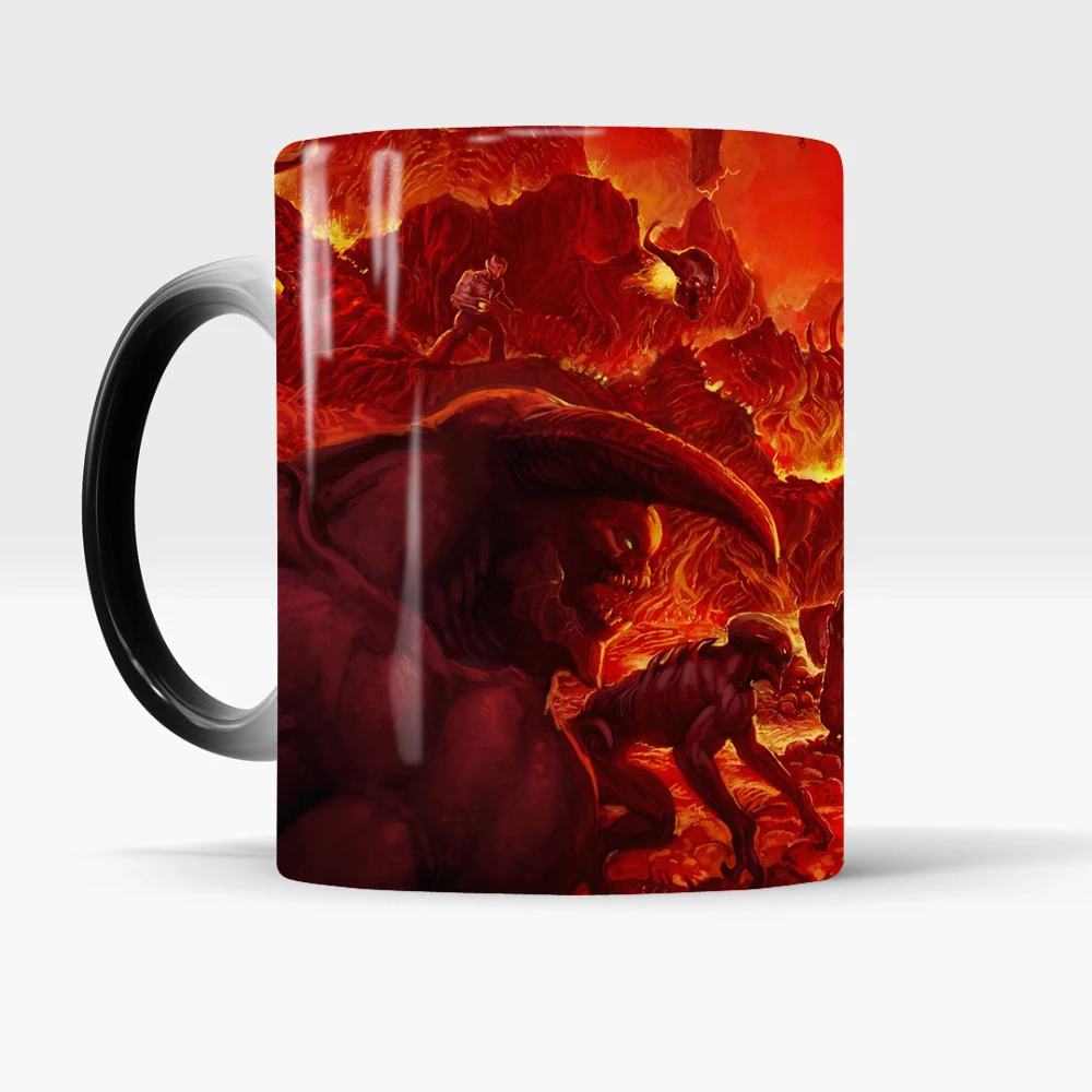 DOOM игра Цвет Изменение кофе кружки чай керамическая чашка друзья подарок