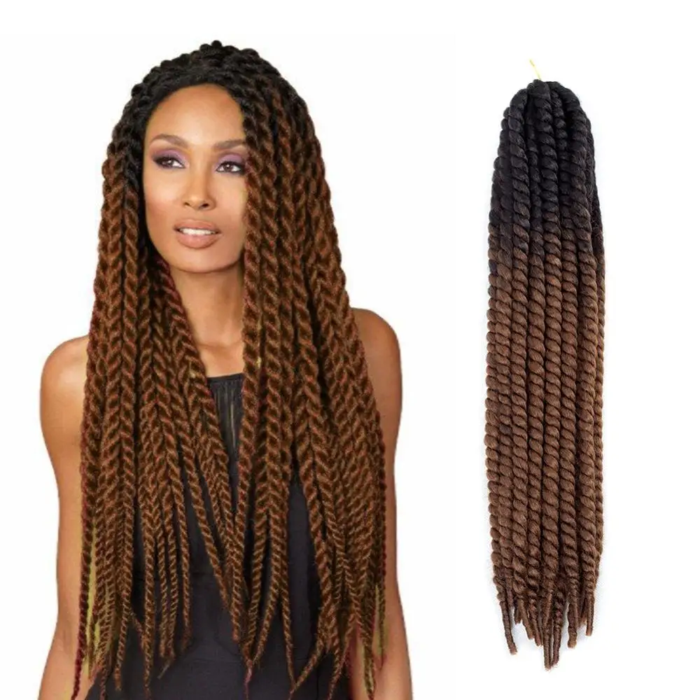 

Kong&Li 22Inch Jumbo havana Mambo Twist Crochet Braid Synthetic Hair Extensions Crochet Twist Braids 12 Root/Pack