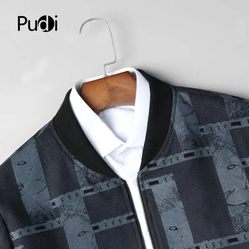 Pudi MT914 new fashion men jacket genuine sheepskin leather jacket spring and autumn casual baseball coat outwear