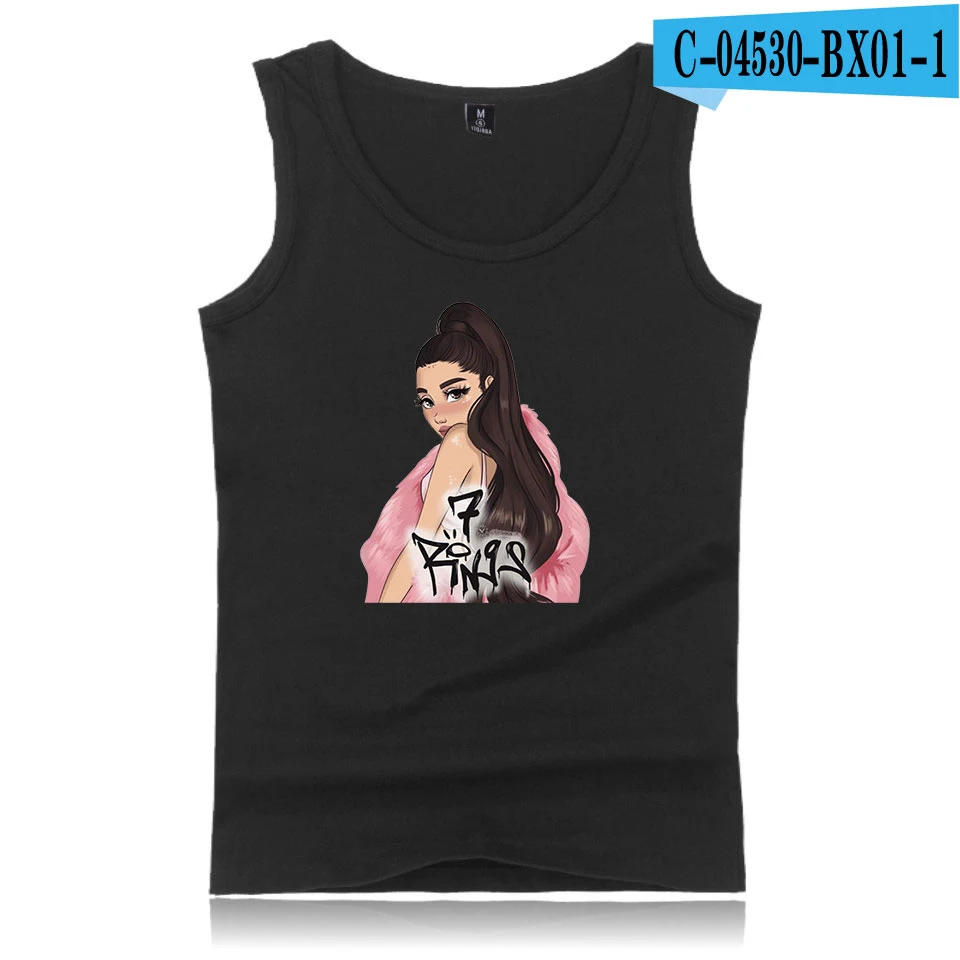 Ariana Grande-2D Повседневная Мужская/Женская майка K Pop без рукавов жилет для бодибилдинга Harajuku Gymclothing летняя одежда для фитнеса Bambam - Цвет: black