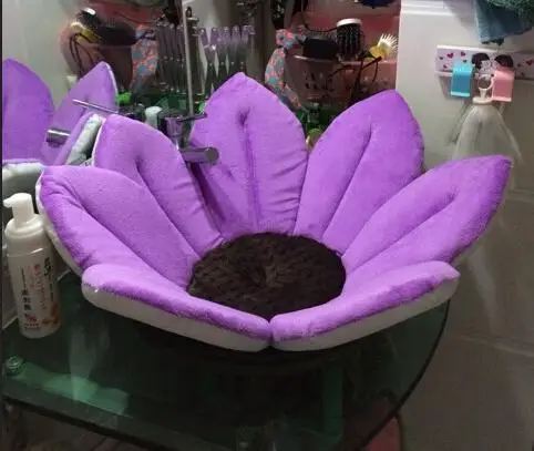 Baby Bathtub Foldable Bath Blooming Flower Tub for Baby Anti-slip Blooming Sink Bath For Baby Play Toddler Bath Sunflower Cushio - Цвет: purple