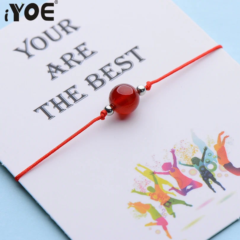 IYOE Wish Card You Are The Best очаровательные каменные бусины браслеты для женщин мужчин