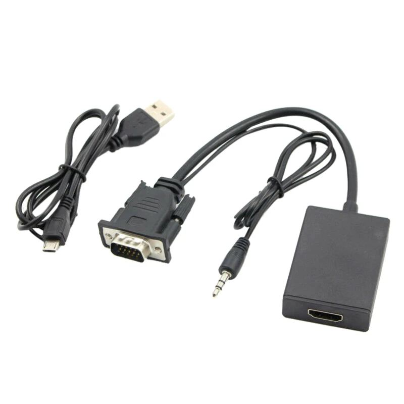  Tv Hdtv Av Video Cavo Adattatore Del Convertitore Durevole Vga Maschio a Hdmi 1080P Uscita Hd + Aud