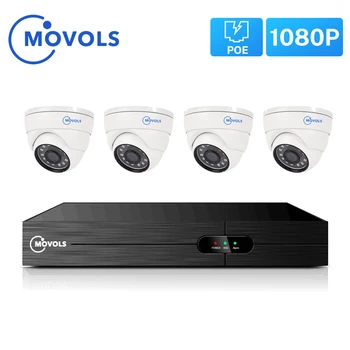 

Movols 4CH 1080P POE NVR Kit H.265 Security Camera System 2.0MP IR Indoor Outdoor CCTV 4PCS POE IP Camera Video Surveillance Set