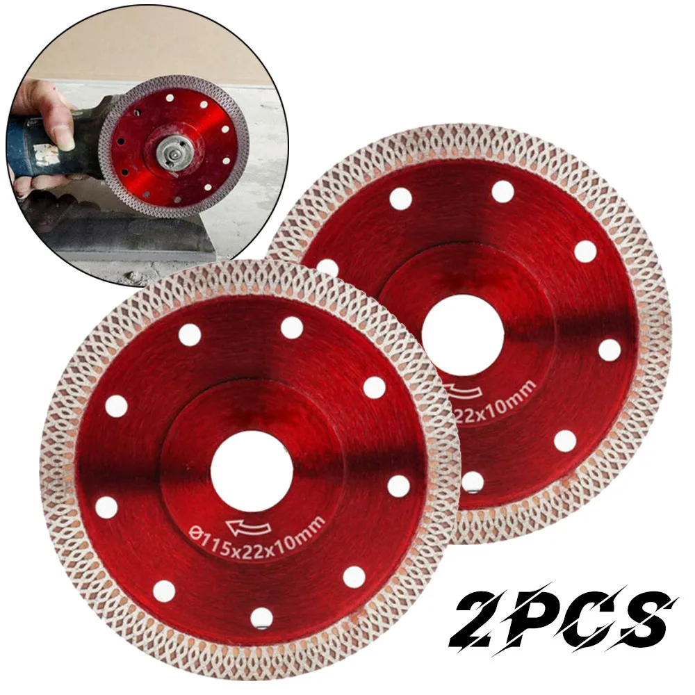 2pcs 115mm Diamond Cutting Discs 4.5" 22mm Hole Size Angle Grinder