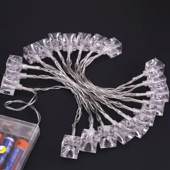 

Creative Battery Operated Small Ice Pattern Strings Led Lamp Holiday Party Garden Decoration Festival Christmas Fairy Lights