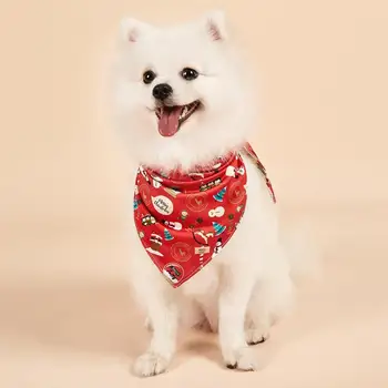 

2020 Christmas Dog Bandana Pet Saliva Towel Cute Breathable Dog Scarf Pet Accessosries Double-sided Saliva Towel For Dogs Cats