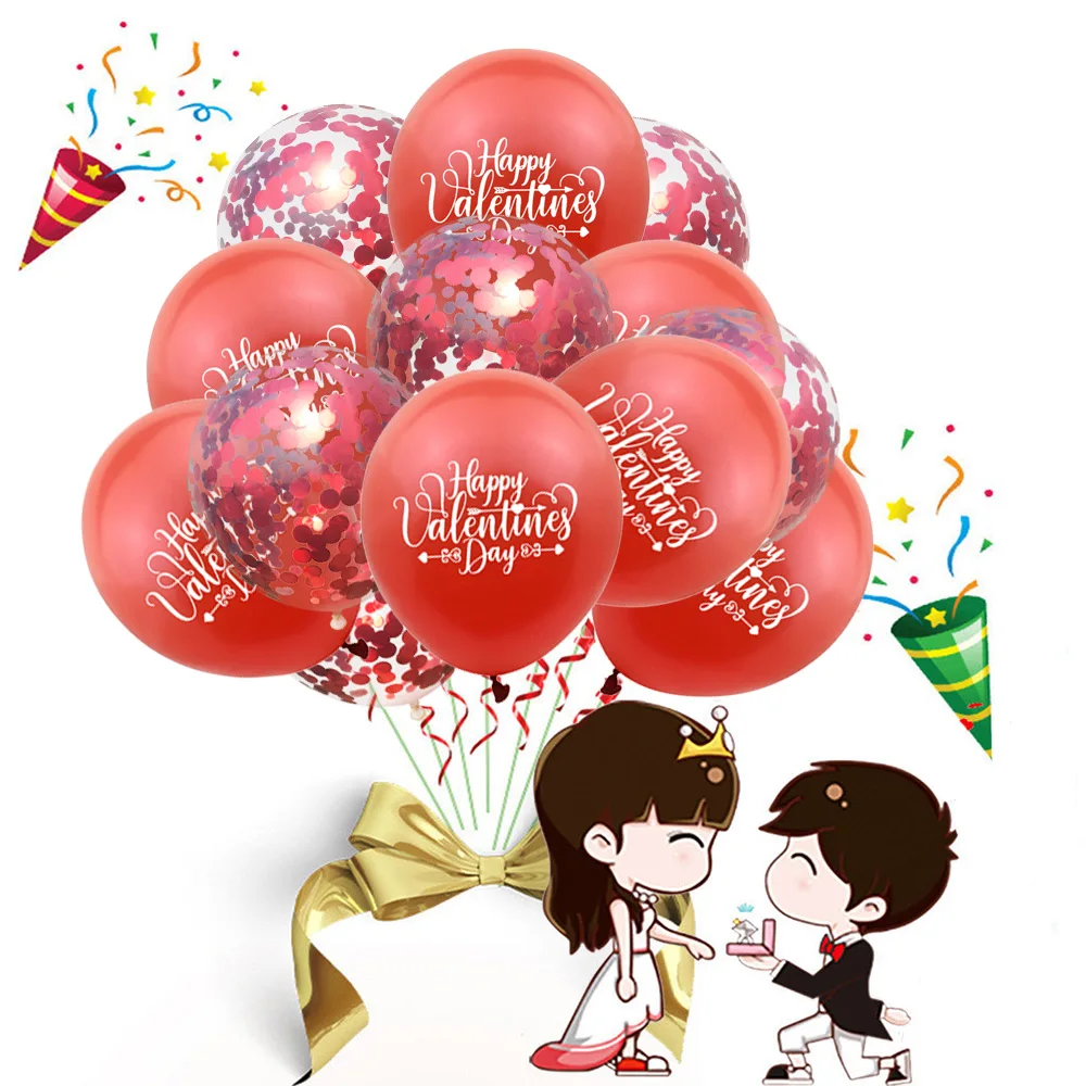 

10Pcs 12inch Happy Valentines Day Balloon Wedding Confetti Latex Helium Ballon Valentines Day Wedding Birthday Party Supplies 8D