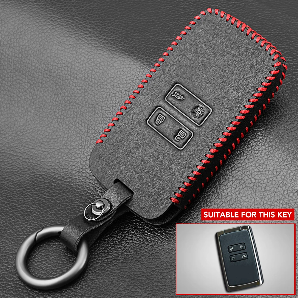 Key Case Leather Car Keychain For Renault Koleos Kadjar Megane Arkana Scenic Sandero QM5 QM6 accessories