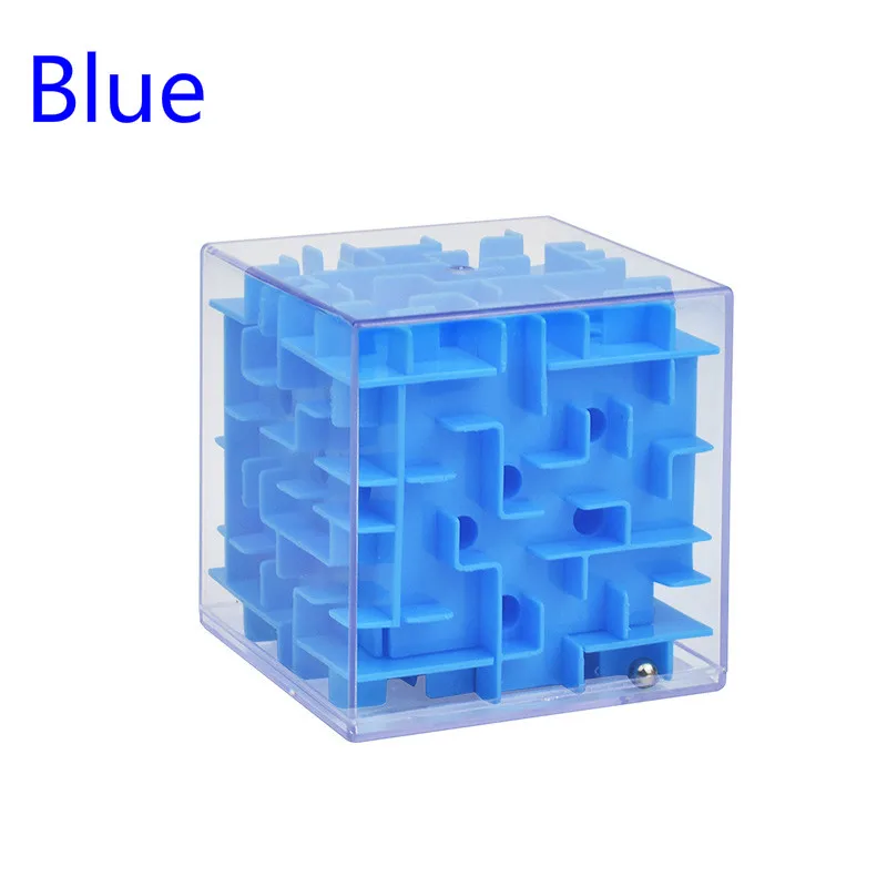 7,5 см большой Uain Куб 3D головоломка Лабиринт игрушка ручной игровой Чехол Коробка забавная игра головоломка баланс Развивающие игрушки для детей - Цвет: Blue