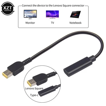 

Type-C Female to Square 20V DC Male PD Power Charger Connector Cable 16cm 3A 65W for Lenovo Thinkpad USB 3.1 Adapter