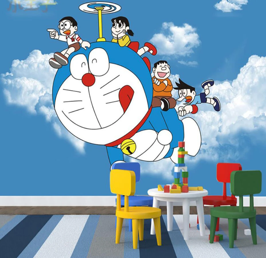 Milofi Custom 3D Wallpaper Mural 3d Cartoon Doraemon Wallpaper Boy Bedroom  Girl Room Background Decorative Painting|Wallpapers| - AliExpress