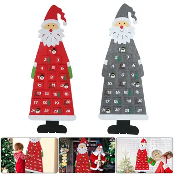 

Large Felt Christmas Advent Calendar With Pockets Santa Reindeer Snowman Decoration