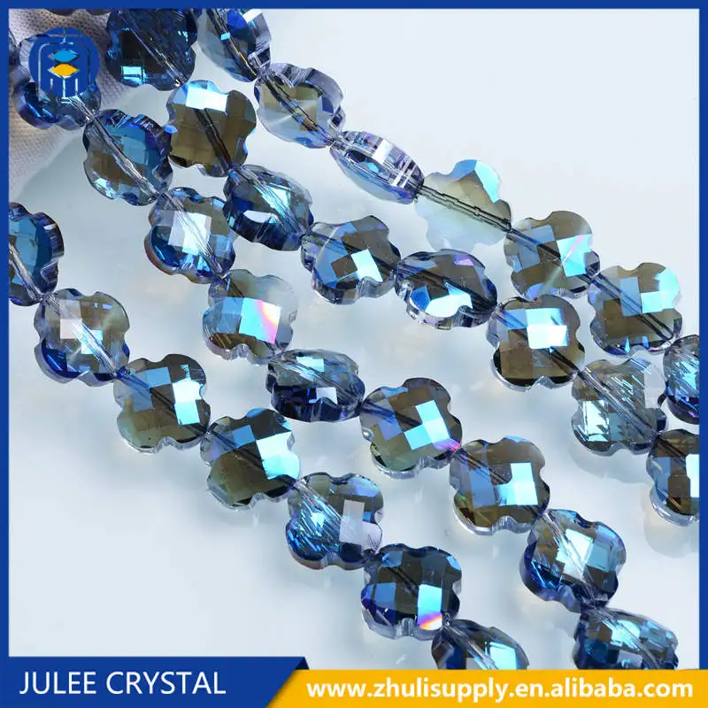 JuleeCrystal 12 мм клевер форма бусины Кристалл Стекло специальное использование серьги кулон DIY ювелирных изделий