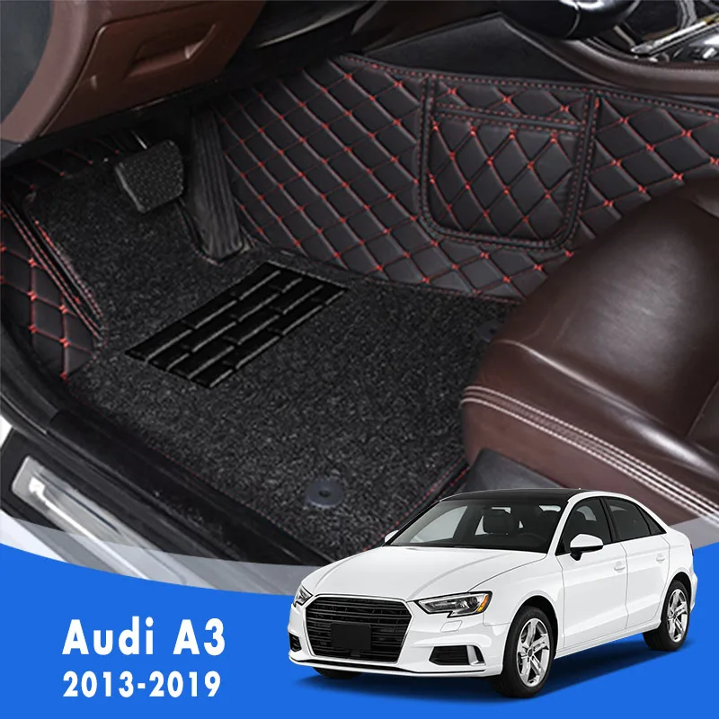 Двухслойные коврики с проволочной петлей автомобильные для Audi A3 8V Sedan 2019 2018 2017 2016