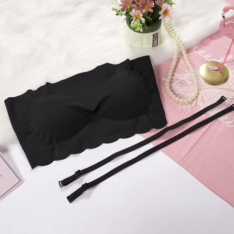 New Style Natural Latex Underwear Premier Strapless Miracle Double Wear Non-Steel Ring Comfortable Sleep Beauty Back Mites Bra