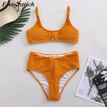 

Free Ostrich Sexy Underwear Women Set Sports Biquini Set Underwear Push-up Bra High Waist Panties Women Two-Piece Bathing Suit