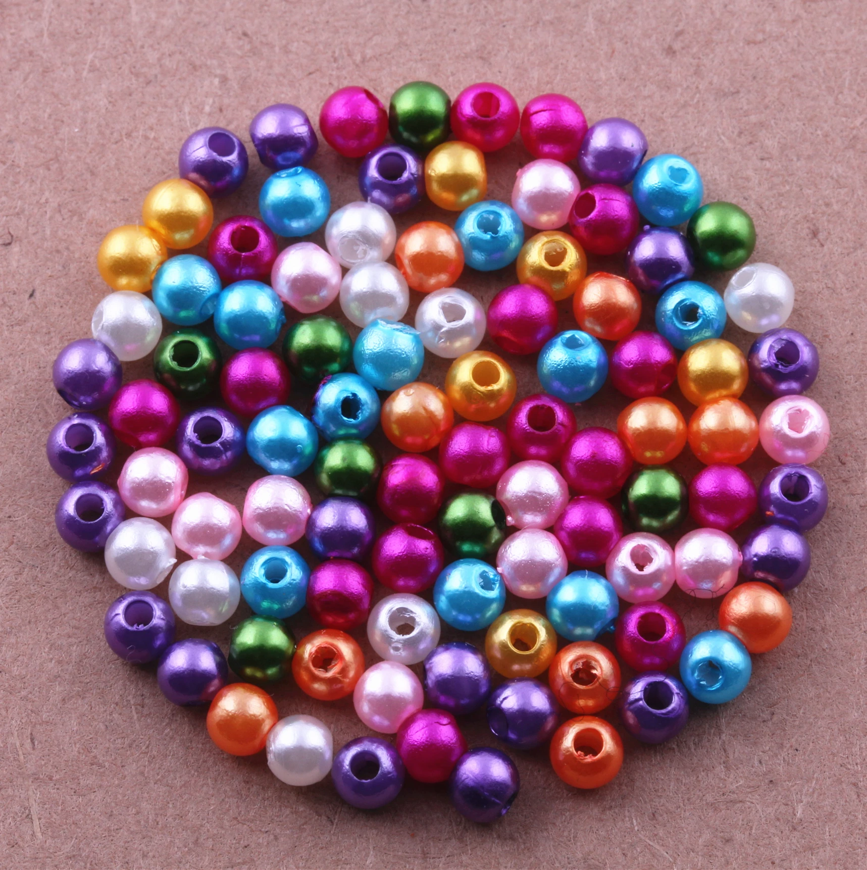 

500 pcs mixed color acrylic pearls beads charms spacer Jewelry findings 4mm