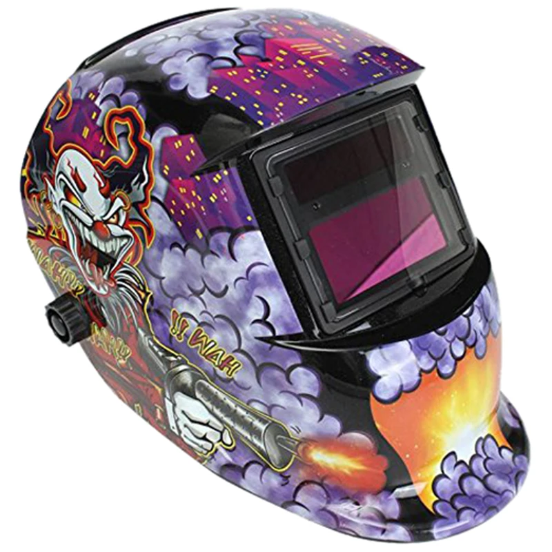 Новая сварочная маска капот сварочный шлем Солнечная Автоматическая(солнечная энергия для подзарядки) Защита лица(клоун+ пистолет