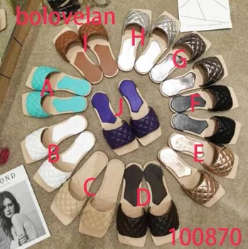 

2020 early spring electric embroidered flat slippers fine workmanship, 10 colors available: 36—42 fashion women's slippers