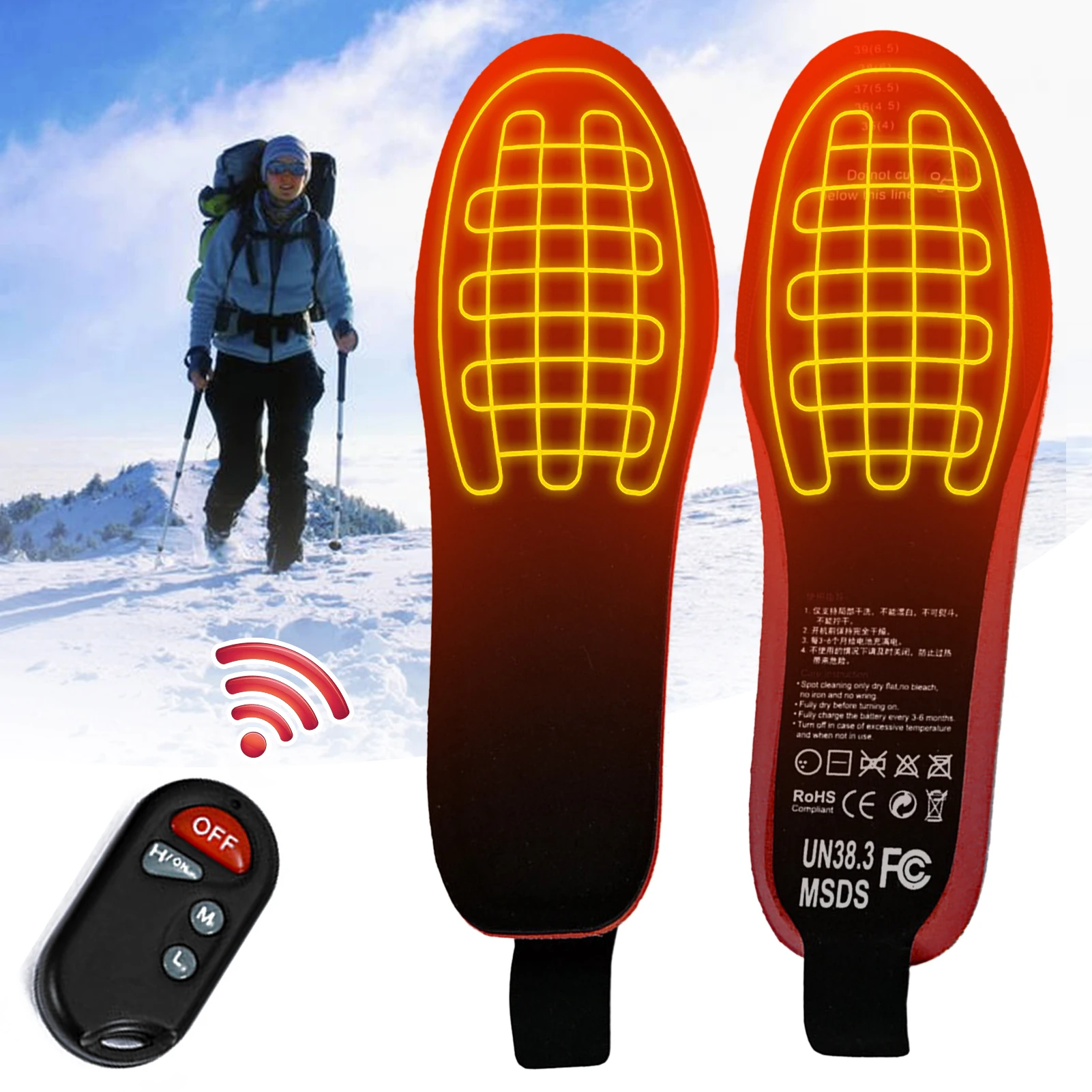 Usb Verwarmde Inlegzolen Afstandsbediening 4.2V 2100MA Verwarming  Inlegzolen Oplaadbare Elektrische Verwarmde Inlegzolen Warme Sok Pad  Mat|Inlegzolen| - AliExpress