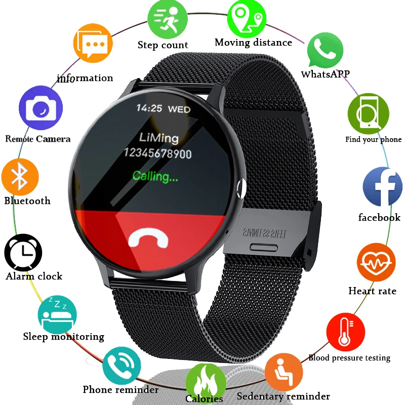 En este momento 2021 nuevo Bluetooth llamada smart watch hombres mujeres deporte modo de frecuencia cardíaca y la presión arterial de monitor, seguidor de actividad Smartwatch