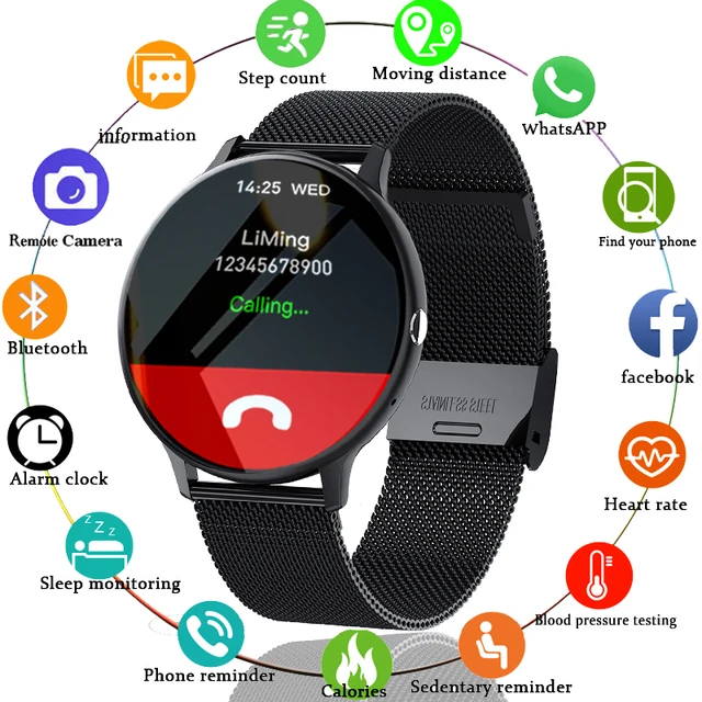 LIGE 2021 جديد بلوتوث دعوة ساعة ذكية الرجال النساء الرياضة وضع معدل ضربات القلب و ضغط الدم رصد النشاط المقتفي Smartwatch
