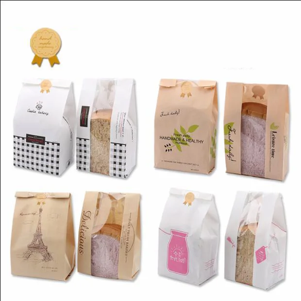 

100Pcs Brown Kraft Paper Bag Thank You Stickers Label Cookie Treat Candy Envelope Wedding Gift for Guests Wrapping Bags
