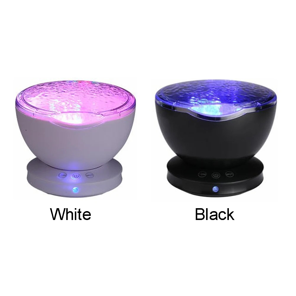 Speaker 7 Colors Timing Help Sleep Music Ocean Wall Hanging Easy Apply Desktop Night Light USB Connection Projector Lamp