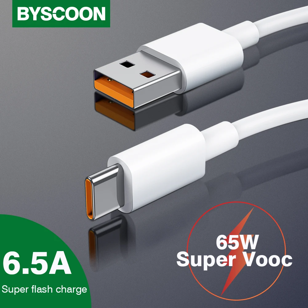 Кабель VOOC USB Type-C 65 Вт 6 5 А для быстрой зарядки Oppo K9 ACE 2 Find X3 Pro Reno 4 SE Realme X7 GT Neo |