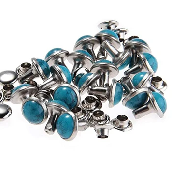 100set Blue Turquoise Rivets Studs DIY Leather Craft for Bag Shoes Bracelet Leathercraft Garment Rivets