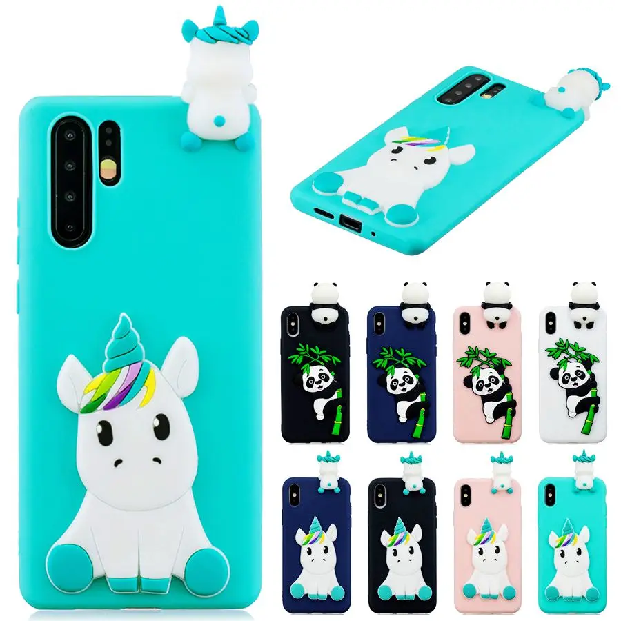 

P30 Pro Fundas on Huawei P30 Pro Case for Coque Huawei P 30 P30 Lite P30Pro Cover Soft Panda Unicorn Handmade Cartoon Phone Case