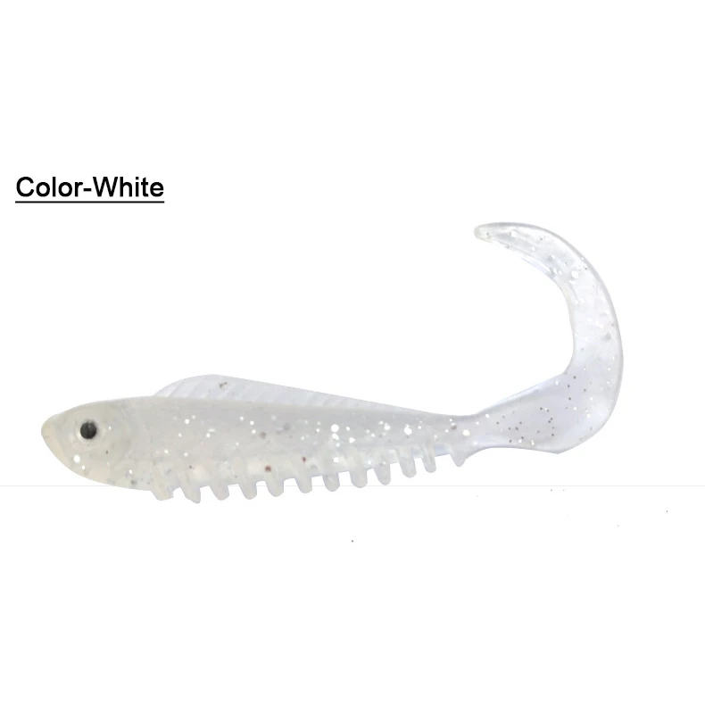 White Палисандр, 5 шт./партия, мягкие рыболовные приманки, 10 см/6 г, мягкие приманки, силиконовая плавающая приманка, один хвост, искусственная приманка, 4 цвета - Цвет: White