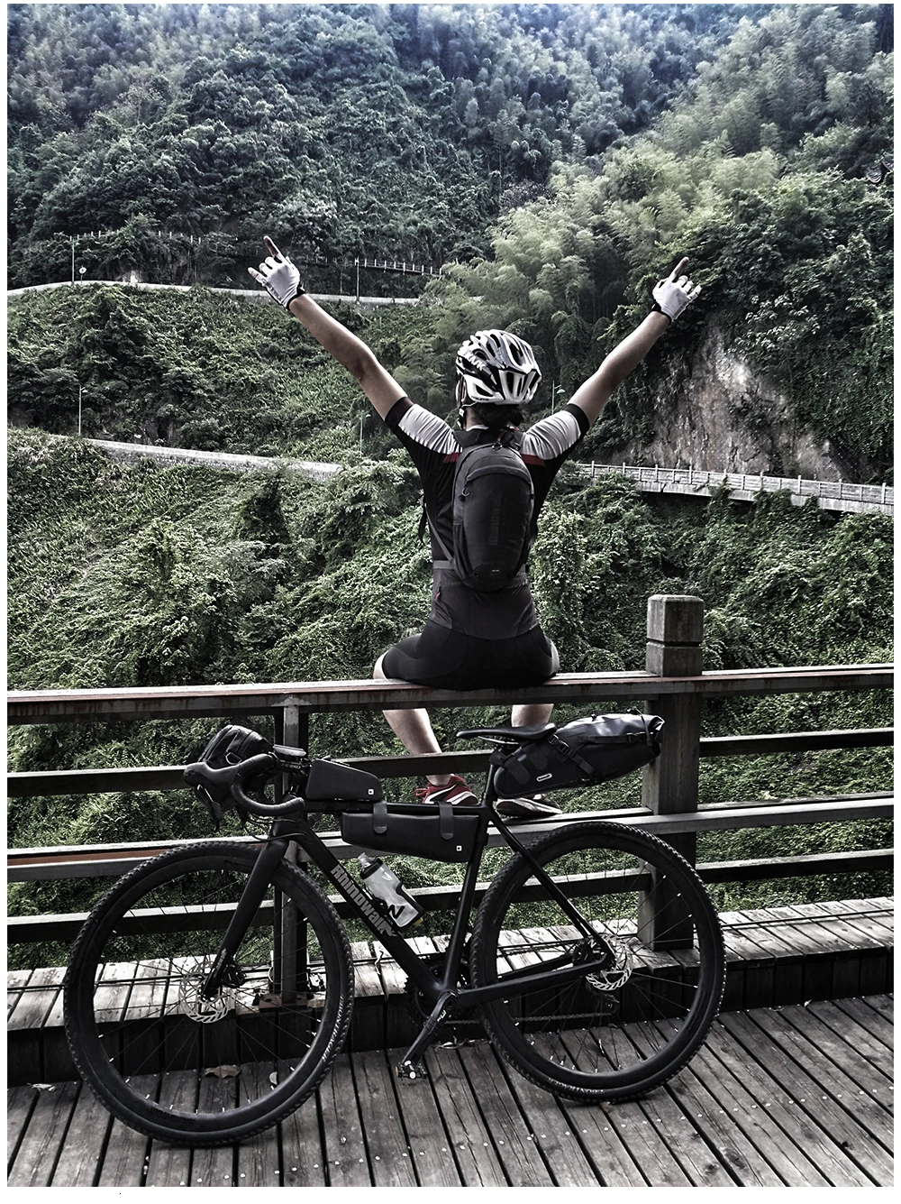 Rhinowal Bicycle Bags Waterproof Cycling Top Front Tube Frame Bag Large Capacity MTB Road Bicycle Pannier Black Bike Accessories (21)