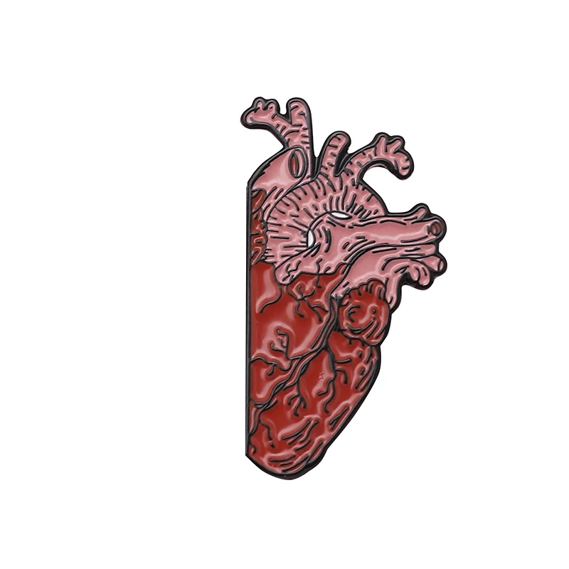 Style10 Art organ Heart Эмаль Булавка человеческое сердце линия данных Роза Звездная планета глаза мешочек для брошек одежда аксессуары доктор медицинский значок - Окраска металла: Style10