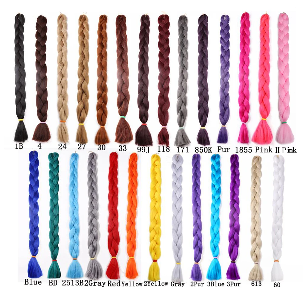 41inch 165g Synthetic Jumbo Braids Hair False X-pression Braiding Hair For  Braid Blonde Red Yellow Blue Pink White Gray Rainbow - Synthetic Braiding  Hair(for Black) - AliExpress
